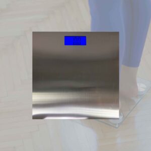 SRS440 body scale with stainless-steel top and blue LCD