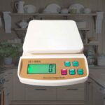 SRS120 kitchen scale with green backlit display