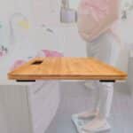 SRS460 wooden bathroom scale, side view