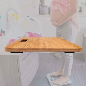 SRS460 wooden bathroom scale, side view