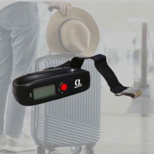 SRS530 luggage scale with strap and Alpha logo