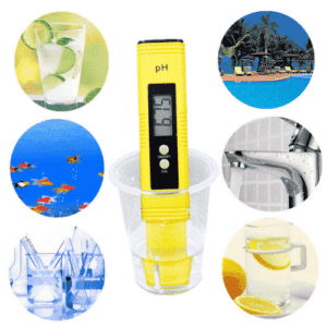 HSCo yellow pH pen with uses: drinking water, pool, aquarium, taps, lab and lemon water