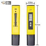 Pocket pH meter size: 15.4 cm long, 2.9 cm wide