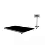 HSCo AS animal weighing scale: low black chequered platform with indicator on a stand