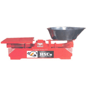 HSCo mechanical counter scale, red plain body with round pan and flat plate