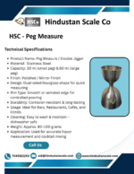 HSCo peg measure technical specifications sheet