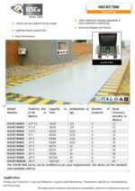 HSCRCTWB weighbridge leaflet with the table of eleven standard models, sizes and capacities