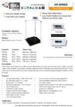 HR series hand rail scale leaflet with capacity, accuracy and platform size table