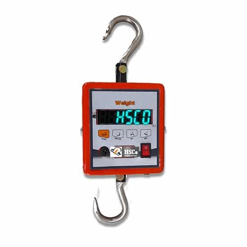 Hangsmall-1.jpg HSCo CRSS electronic hanging scale with red body, green LED display and hooks