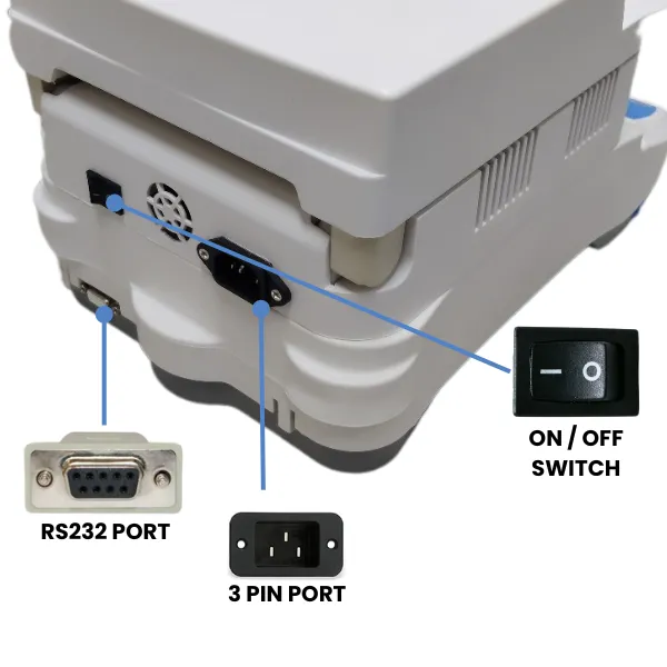 Pods and buttons of electronic scale type moisture analyzer