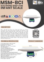 MSM-BCI electronic baby cum infant scale leaflet with specifications and dimensions