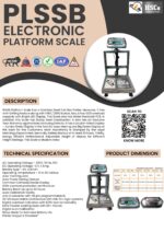 PLSSB electronic platform scale leaflet with specifications and size table