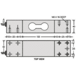 Platform scale load cell drawing, top view with M8 threads