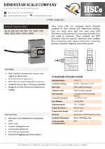 HSCo S type load cell leaflet with capacities, features and specification