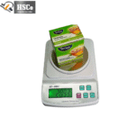 SRS370 precision scale weighing a box of tea