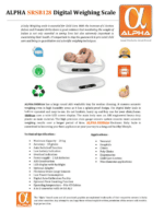 Alpha SRSB128 digital weighing scale leaflet