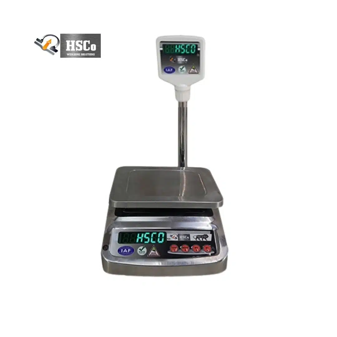 SSSP – Electronic Table Top Scale HSCo SSSP stainless-steel table top scale with pole display