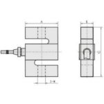 Dimension drawing of the S type load cell, front and side