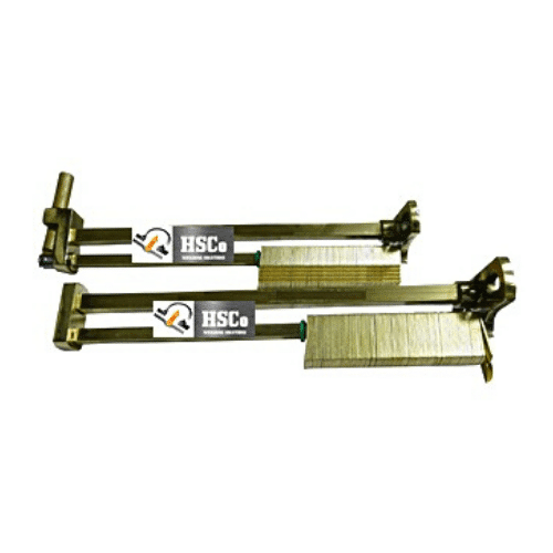 TEXTILE-MEASURES-VAR-KANTA-1.png Two folding brass textile measures (var kanta) with the HSCo emblem