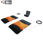 Two HSCo weigh pads cabled to a portable indicator case