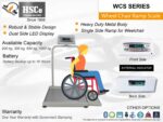 WCS series wheelchair ramp scale leaflet with capacities and indicator views