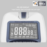 Backlit display of the ultrasonic height and body fat analyser, max 200 kg, height 80-195 cm