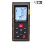 Hand-held laser distance meter with backlit display and keypad