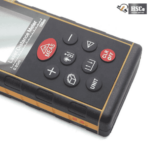 Close-up of the laser distance meter keypad