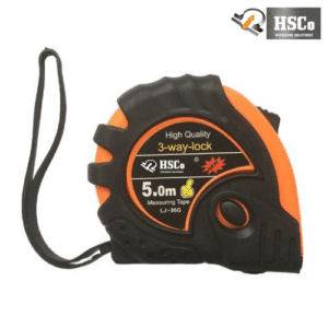 HSCo 5 m measuring tape with 3-way lock and wrist strap