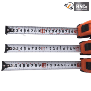 Measuring tape blades pulled out, metric markings