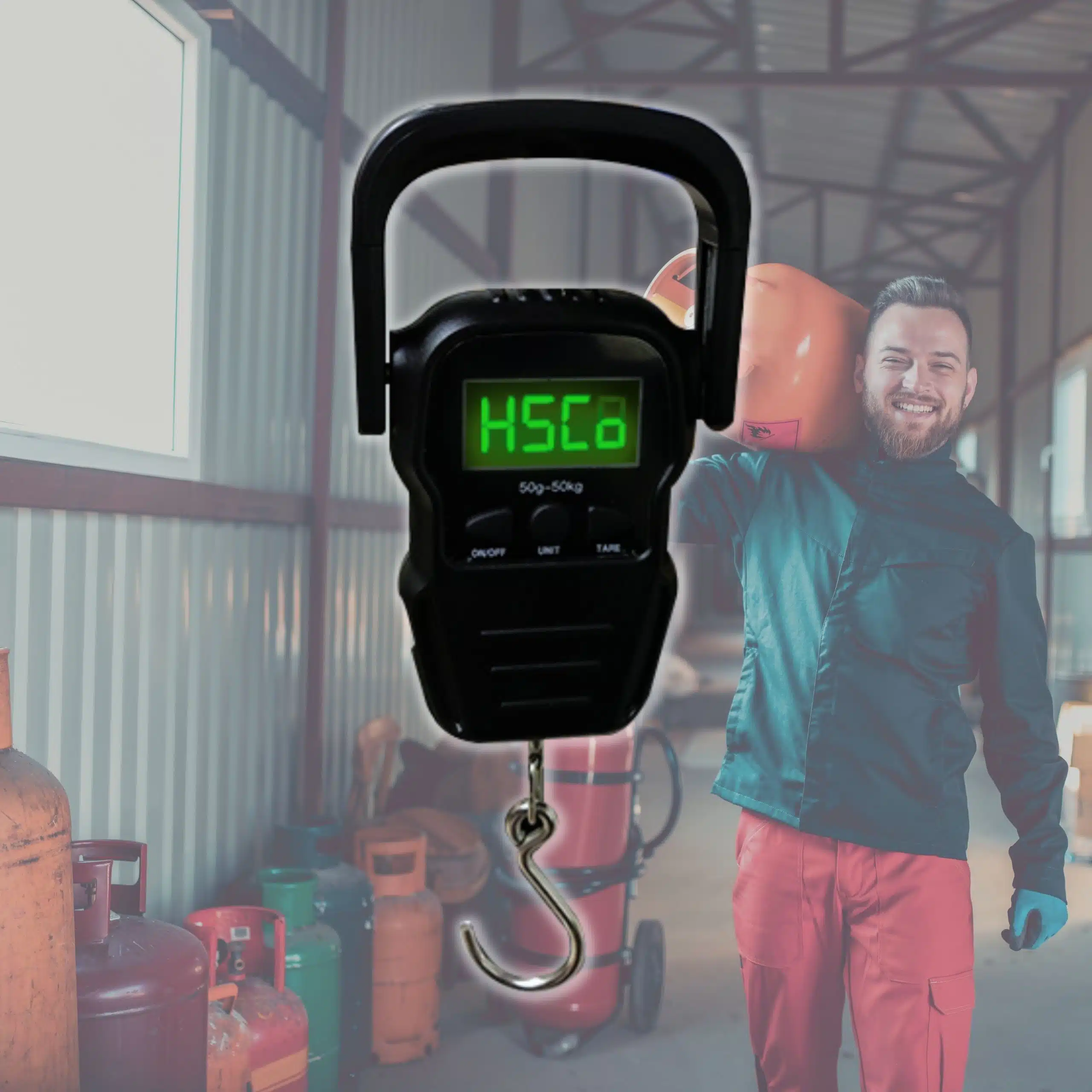 1 SRS051 digital luggage scale with handle, green LCD and hook