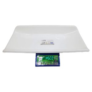 HSCo MSMPS pet scale with white curved tray and green LED display