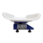 HSCo MSMPS pet scale from the back, showing the blue metal base and label