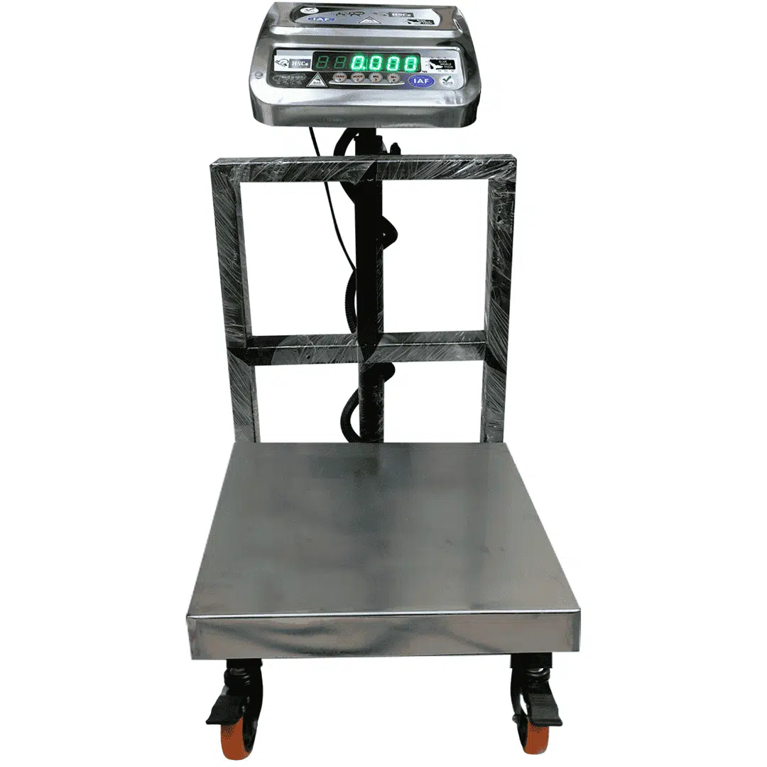 post of alpha & hsco (54) PLSSWL platform wheeler scale with stainless platform, frame, castor wheels and indicator