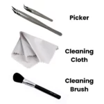 Weight box accessories: picker, cleaning cloth and cleaning brush