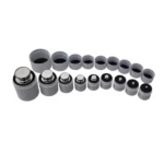 Stainless steel gram weights in grey holders
