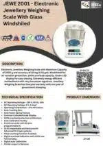 Electronic Jewellery Weighing Scale With Glass Windshield featuring and specification