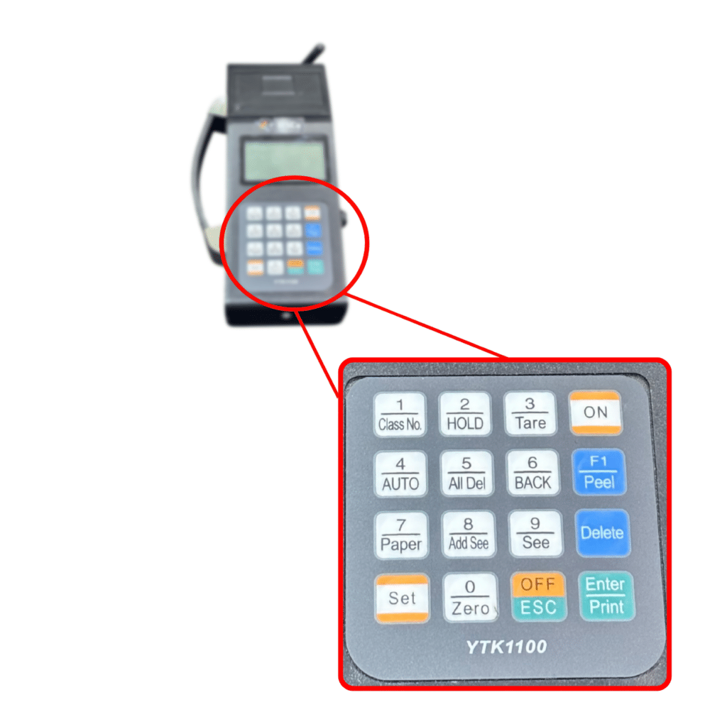 Hand Held Remote with Jumbo Display, Printer & USB Connectivity – HHRJDPU keyboard