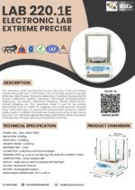 LAB 220.1E electronic lab extreme precise scale leaflet with specifications