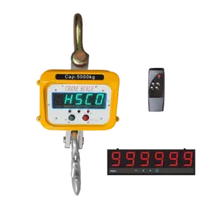 Different Categories of Crane Scales and How to Choose the Right One 6 A crane scale appears beside its remote control and a separate jumbo display.