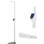 Ultrasonic height weight BMI scale on its column with the weighing platform