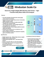 HSCo leaflet: electronic height weight BMI machine with printer, features and specifications