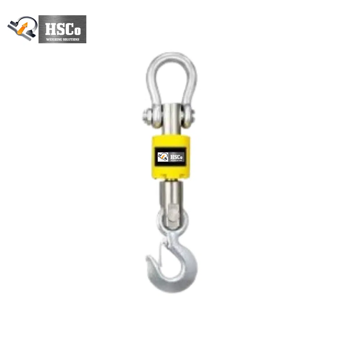 CRHLC Series Dynamometer HSCo CRHLC dynamometer with an upper shackle, yellow body and lower hook