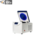 R1000 refrigerated centrifuge with lid open, side view