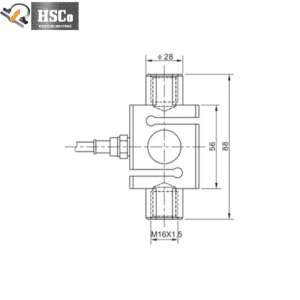 LCS-4 dimension drawing: 88 mm high, M16 x 1.5 threads