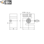Dimension drawing of the LCS-5 S type load cell showing L, H and W