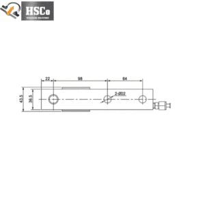 LCX-2-S load cell top drawing with mounting holes