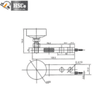 LCX-6 mounting drawing with load button