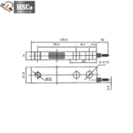 LCX-6 dimension drawing: 128.5 mm long, M12, two 13 mm holes