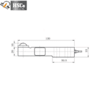 LCX-6-A side view drawing, 130 mm long